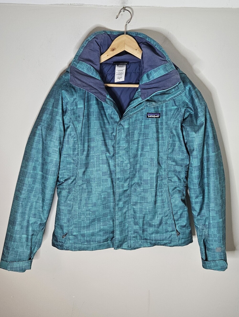 Patagonia Womens Insulated Snowbelle Jacket Ski Coat Teal Hooded S Small